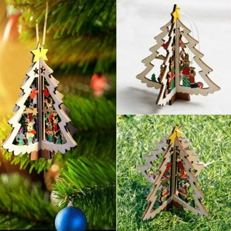 Christmas Decorations Wooden Ornament Xmas Tree Hanging Pendant