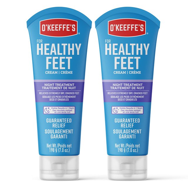 Crema para pies de tratamiento nocturno O'Keeffe's Healthy Feet 200 ml x2