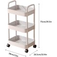 thumbnail image 3 of 2PCS Rolling Utility Cart with Drawer 3 Tier, Easy to Assembled, Utility Storage Organizer with Plastic Shelf & Lockable Wheels for Kitchen, Bathroom, Office (2PCS Black and White), 3 of 8