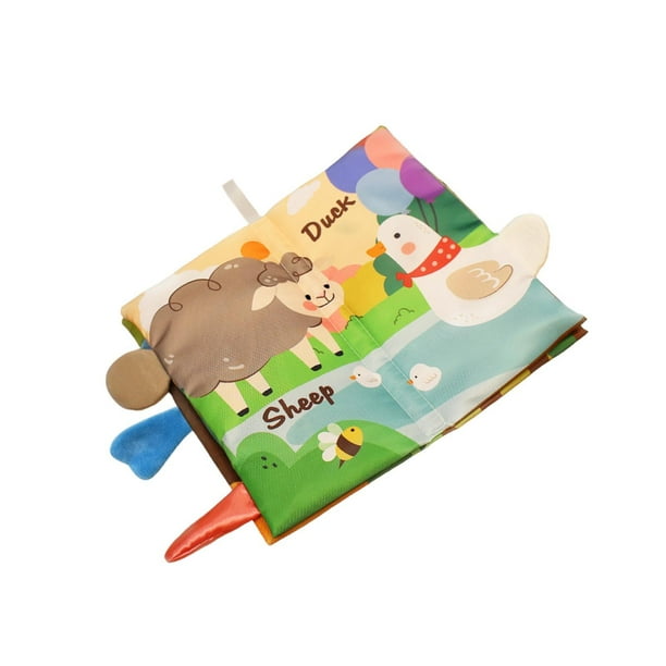 Libro de educación temprana para bebé, libro de tela con cola, sonido de papel, dispositivo BB, juguete sensorial táctil y táctil para regalos de Baby Inglés