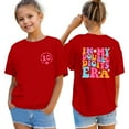 thumbnail image 3 of Curuila Kids Girls Shirt Short Sleeve Crew Neck Letter Print Tops For Children'S Ten Years Birthday Party Red Size 3-4 Years, 3 of 3