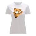 thumbnail image 3 of Playera Blusa De Oso De Peluche Saliendo Del Cierre Ropa Para Mujer Casual Color Blanco Talla Chica Marca Emil SaEs, 3 of 4