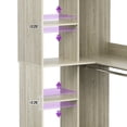 thumbnail image 7 of 36'' Corner Closet System - iSunirm Freestanding Corner Closet Organizer System with 2 Hanging Rods & 8 Storage Shelves, Built-in Garment Rack, for Bedroom/Closet, 36"W x 16"D x 80"H, White Oak, 7 of 7
