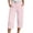 Light Pink, variant on LILIYA Capris for Women Summer Casual High Waisted Drawstring Crop Pants with Pockets Solid Loose Wide Leg Lounge Trousers Boho Beach Clothes