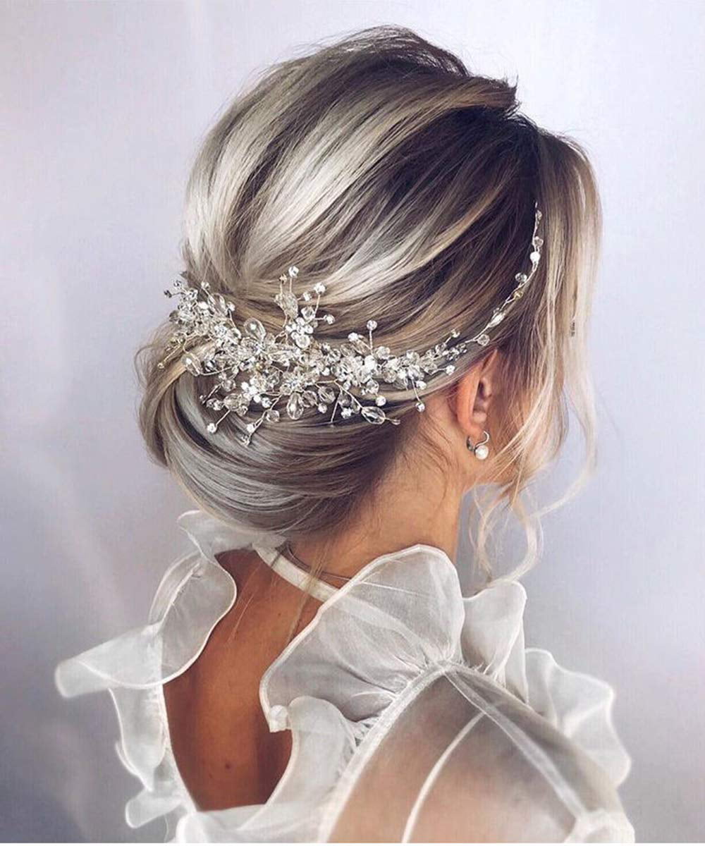 2pcs Black Metal Hair Comb Crystal Rhinestone Clip Wedding Bridal Accessories 