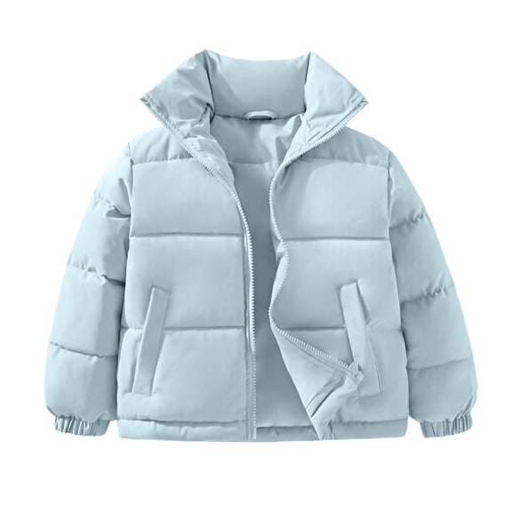 KyCheLot Zip up Jacket for Kids Long Sleeve Stand Collar Thicken Outerwear Winter Warm Outdoor Clothes