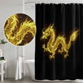 thumbnail image 5 of Dragon Flames Shower Curtain, Waterproof Shower Curtains for Bathroom, Yellow Dragons Abstract Modern Art Washable Fabric Bathtub Curtain Set Bath Decor with 12 Hooks Standard 72"x72", 5 of 8