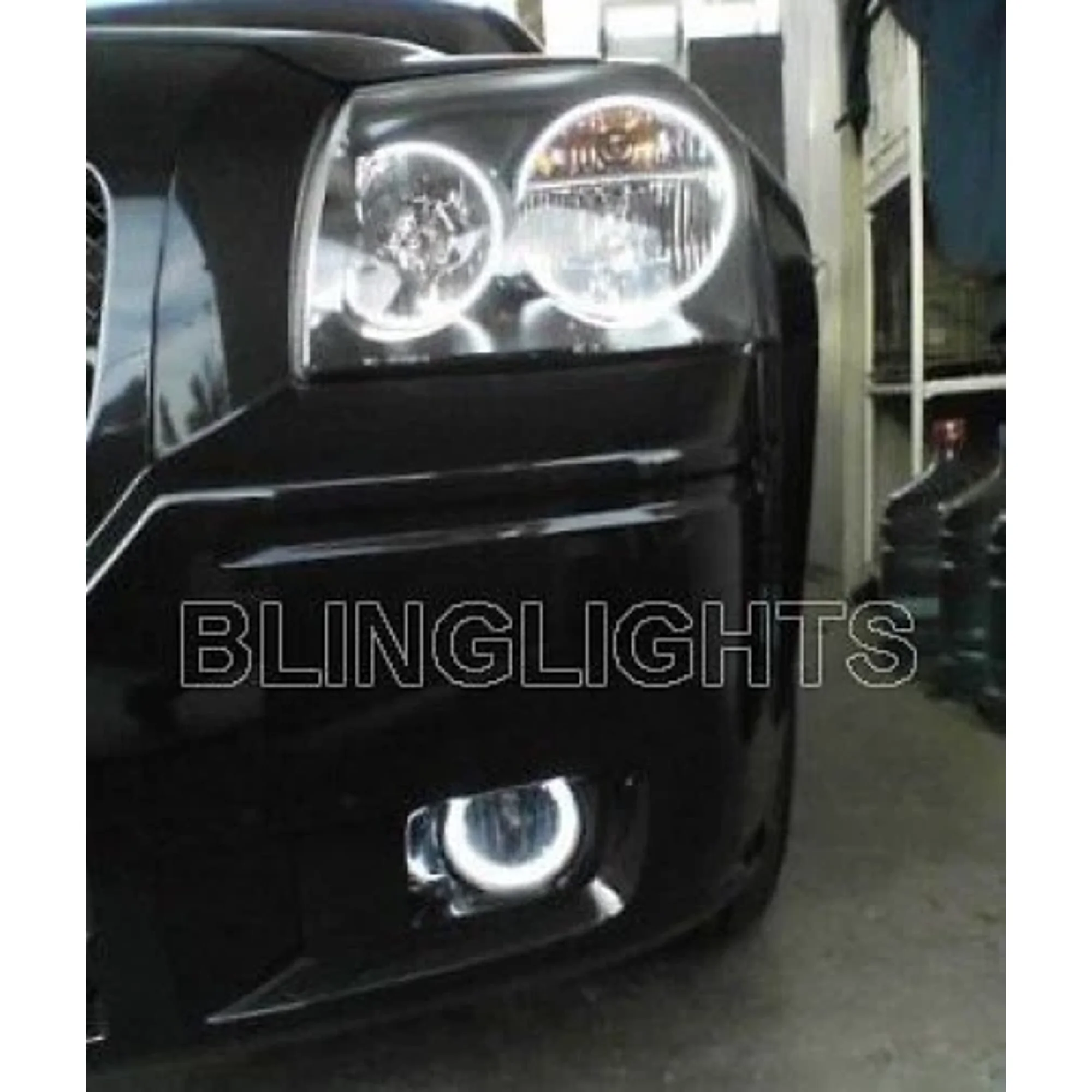 White Halo Angel Eye Fog Lamp Driving Light Kit for 2006-2010 Dodge Charger