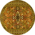 thumbnail image 1 of Ahgly Company Machine Washable Indoor Round Persian Yellow Traditional Area Rugs, 5' Round, 1 of 4