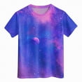 thumbnail image 4 of TOWED22 Girls Short Sleeve T Shirts Summer Tops Kids Lace Pleated Tees 5-14 Years(Dark Purple,8-9 Y), 4 of 4