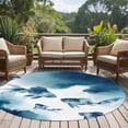 thumbnail image 4 of Navy Blue Fish Round Area Rug 7Ft Washable Circle Rugs for Dorm Laundry Room, Nautical Coastal Summer Ocean Modern Art Non-Slip Carpet Floor Mats Indoor Outdoor Carpet Runner Aesthetic Home Decor, 4 of 8
