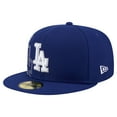 thumbnail image 3 of Men's New Era Royal Los Angeles Dodgers Yarn Stitch 59FIFTY Fitted Hat, 3 of 6