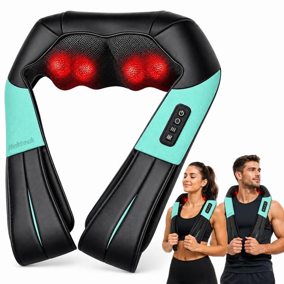 Nekteck Shiatsu Back and Neck Massager with Heat, Heated Neck and Shoulder Massager for Deep Tissue Muscle Relaxation