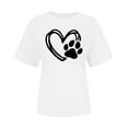 thumbnail image 2 of Pisexur Hauts pour Femmes T-Shirt Graphique de la Saint-Valentin - Col Rond Manches Courtes Imprimé Blanc,G, 2 of 5