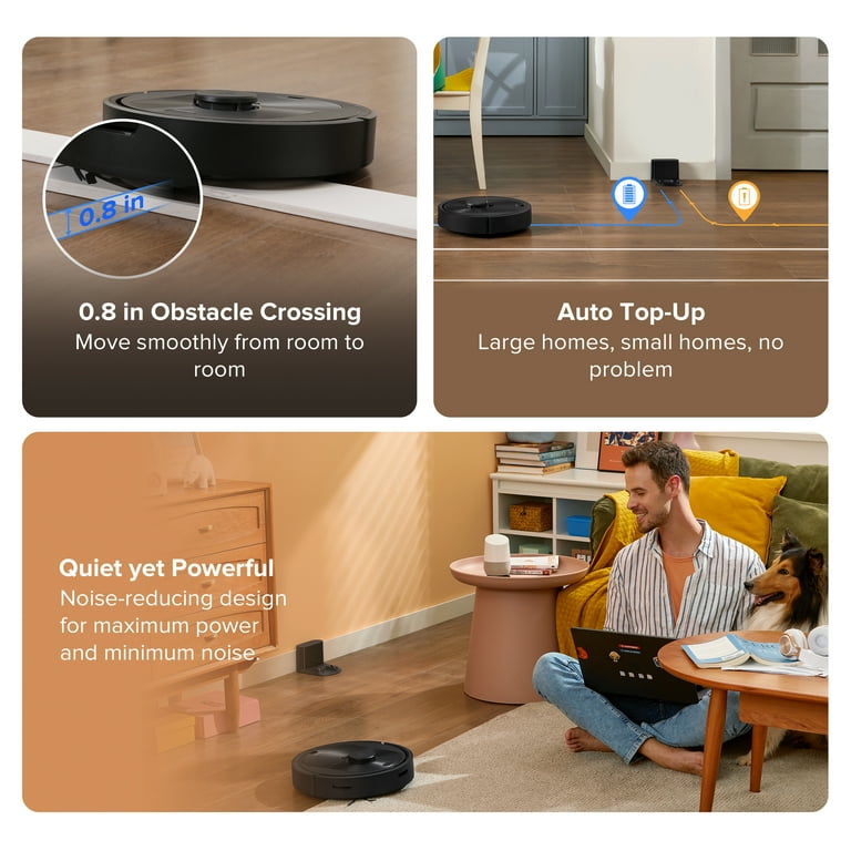 mikrofon Ubetydelig verden Roborock® Q5-BLK Robot Vacuum Cleaner, 2700 Pa Suction Power, with App  Control, Multisurface, Ideal for Carpets and Pet Hair - Walmart.com