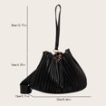thumbnail image 3 of Bolsa cruzados de hombro plisados ​​a la moda, de mano de piel sintética para mujer (negro) Ehuebsd Para Estrenar, 3 of 8