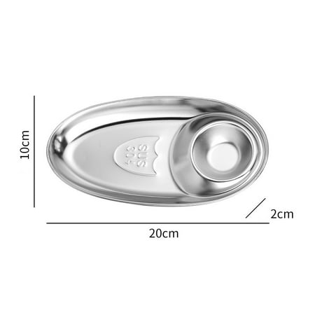 

Stainless Steel Sauce Dishes for Kitchen Restaurant Sushi Dipping Bowl Mini Condiment Appetizer Plates with Compartment