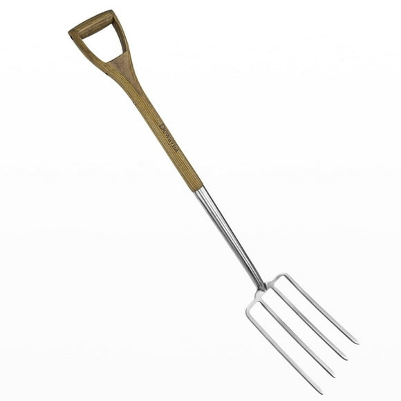 ErgoDig 4-Tine Stainless Steel Garden Fork