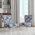 thumbnail image 2 of Designart "Élégance Néo-Victorienne : Motif Roses Bleues II" Chaise d'Appoint Rembourrée Motif Roses Bleues - Fauteuil Cottage pour Salon, 2 of 7