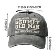 thumbnail image 5 of Tauxra Embroidered Baseball Cap for Men, Funny Angry Old Man Quote Washed Gray, 5 of 5