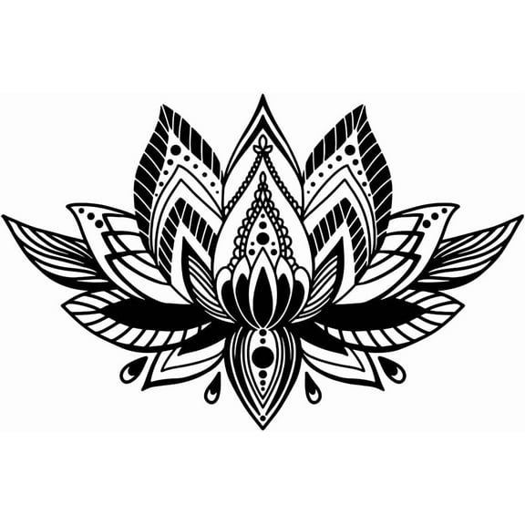 Black Mandala Wall Decal Lotus Room Flower Wall Sticker Preppy Room Sticker Decor Carved Bedroom Livingroom Room Decor 98x78 CM