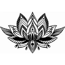 Black Mandala Wall Decal Lotus Room Flower Wall Sticker Preppy Room Sticker Decor Carved Bedroom Livingroom Room Decor 98x78 CM