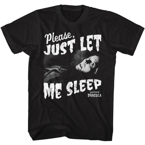 Hammer Horror Dracula Just Let Me Sleep Black Adult T-Shirt