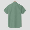 thumbnail image 6 of Ceisia Men's Regular Straight Short Sleeve Flax Shirt Solid Color Casual Spring Summer Shirt Gift, 6 of 8