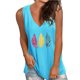 thumbnail image 2 of Blusa sin mangas con cuello en V y estampado informal de moda suelta para mujer Pompotops  lopia996851, 2 of 6