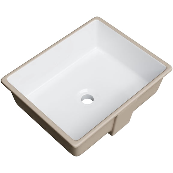 Miseno MNO1713BWH 17 x 13 in. Rectangular Undermount Bathroom Sink with Rear Overflow, White
