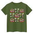 thumbnail image 3 of CCRFTGI Mardi Gras Shirt for Child Girls Size 8 Funny Coquette Bow Donut T Shirts Trendy Beads T-Shirt Party Crewneck Carnival T-Shirt Dark Green 11-12 Years, 3 of 3