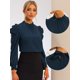 thumbnail image 2 of Blusa de Oficina para Mujer Elegante con Cuello Levantado y Mangas con Forma de Farol Azul oscuro XL, 2 of 5
