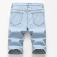 thumbnail image 6 of Giftesty Men Pants ,Men Cotton Distressed Denim Shorts Ripped Jeans Casual Holes Pants Summer Short, 6 of 9
