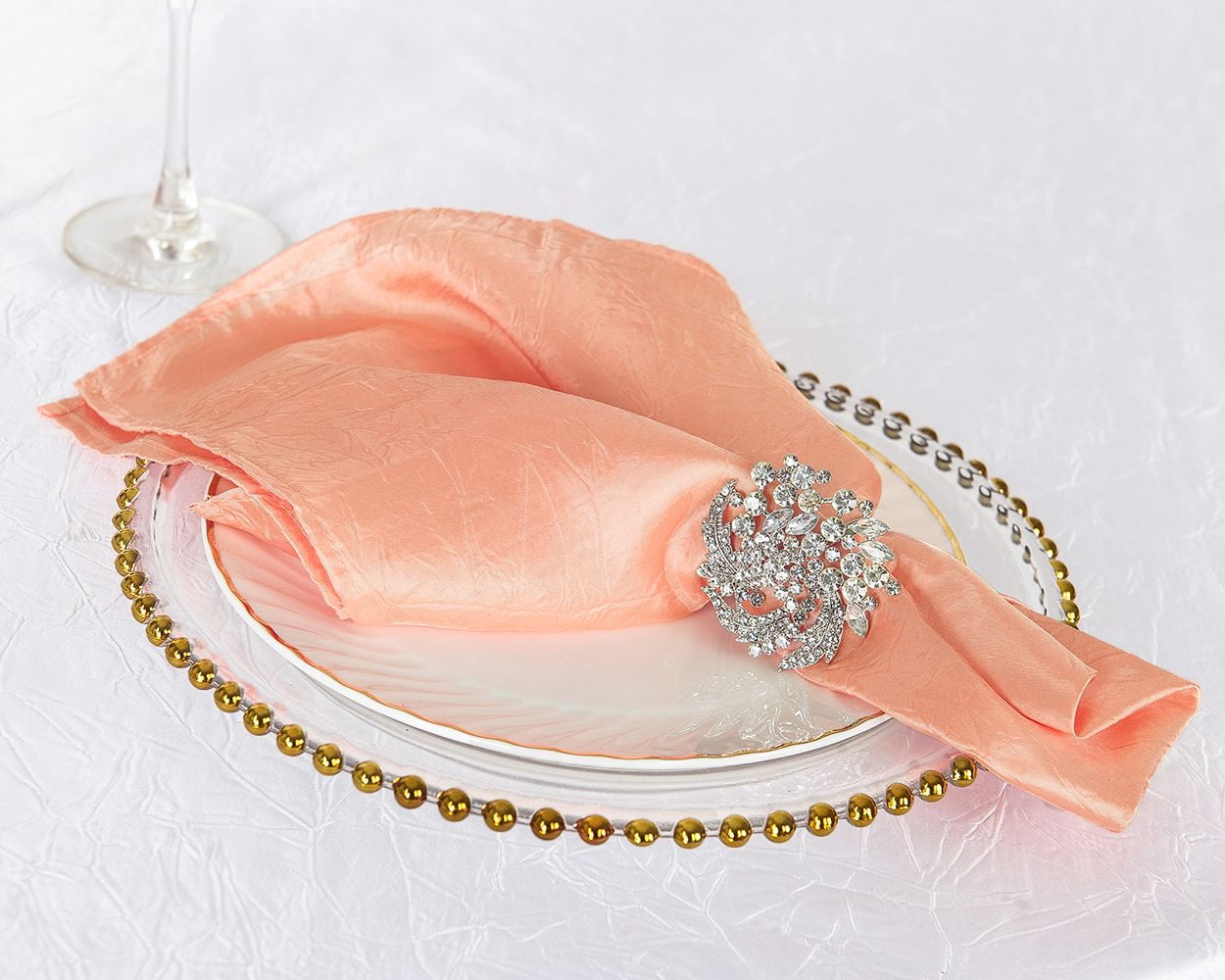 Wedding Linens Inc. (10pcs) 20"x 20" Crushed Crinkle Taffeta Napkins