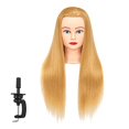 thumbnail image 2 of Training Head 26"-28" Long Hair Mannequin Training Head Dolls for Cosmetology Synthetic Fiber Hair Styling Hairdressing Manikin Head for Hairdresser with Clamp Stand (Blonde), 2 of 8