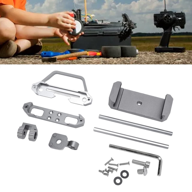 NB4 RC Car Transmitter Screen Protective Bracket, Metal Protector Frame with Phone Holder Updated Parts, Easy Installation
