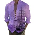 thumbnail image 2 of XDZJLR Chemise Homme Impression Numérique 3D Bateau Poche Boucle Col à Revers Manches Courtes, 2 of 7