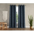 thumbnail image 1 of Jessica Simpson Groovy Paisley Grommet Window Curtains with Tiebacks, Navy, 38" x 96", 1 of 6