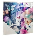 thumbnail image 2 of XMXY Beautiful Watercolor Butterfly Long Shower Curtains, Waterproof Weighted Thick Bathroom Curtain with 12 Plastic Hook, 72x72 Inch, 2 of 8
