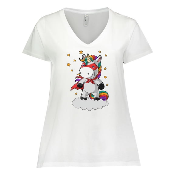 Inktastic Super Unicorn Women's Plus Size V-Neck T-Shirt