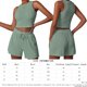 thumbnail image 2 of Trajes De Verano De 2 Piezas Conjunto de pantalones cortos de 2 piezas para damas Estilo casual Chaleco sin mangas Pantalones cortos Traje deportivo Ygjytge Verde S para Mujer, 2 of 7