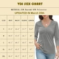 thumbnail image 3 of VDJ T Shirts for Women 3/4 Sleeve Summer Fall Basic Tee Solid Color Comfort Cool Light Grey Tunic Tops Size S, 3 of 10