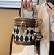 thumbnail image 5 of Bolso pequeño de mujer, bolso de mensajero de nicho de moda de primavera, textura de diamante, bolso de cubo portátil, 5 of 6
