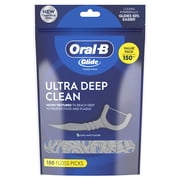 Oral-B Floss, Glide Ultra Deep Clean Floss Picks, Removes Food and Plaque, Cool Mint Flavor, 150 Floss Picks