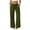 AA-Army Green, variant on White Women's Baggy Wide Leg Linen Casual Pants Summer Drawstring Ruffle High Waist Palazzo Trousers with Pockets L
