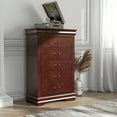 thumbnail image 4 of Furniture of America Vrai Transitional 5-Drawer Adult Vertical Dresser, Cherry, 4 of 5