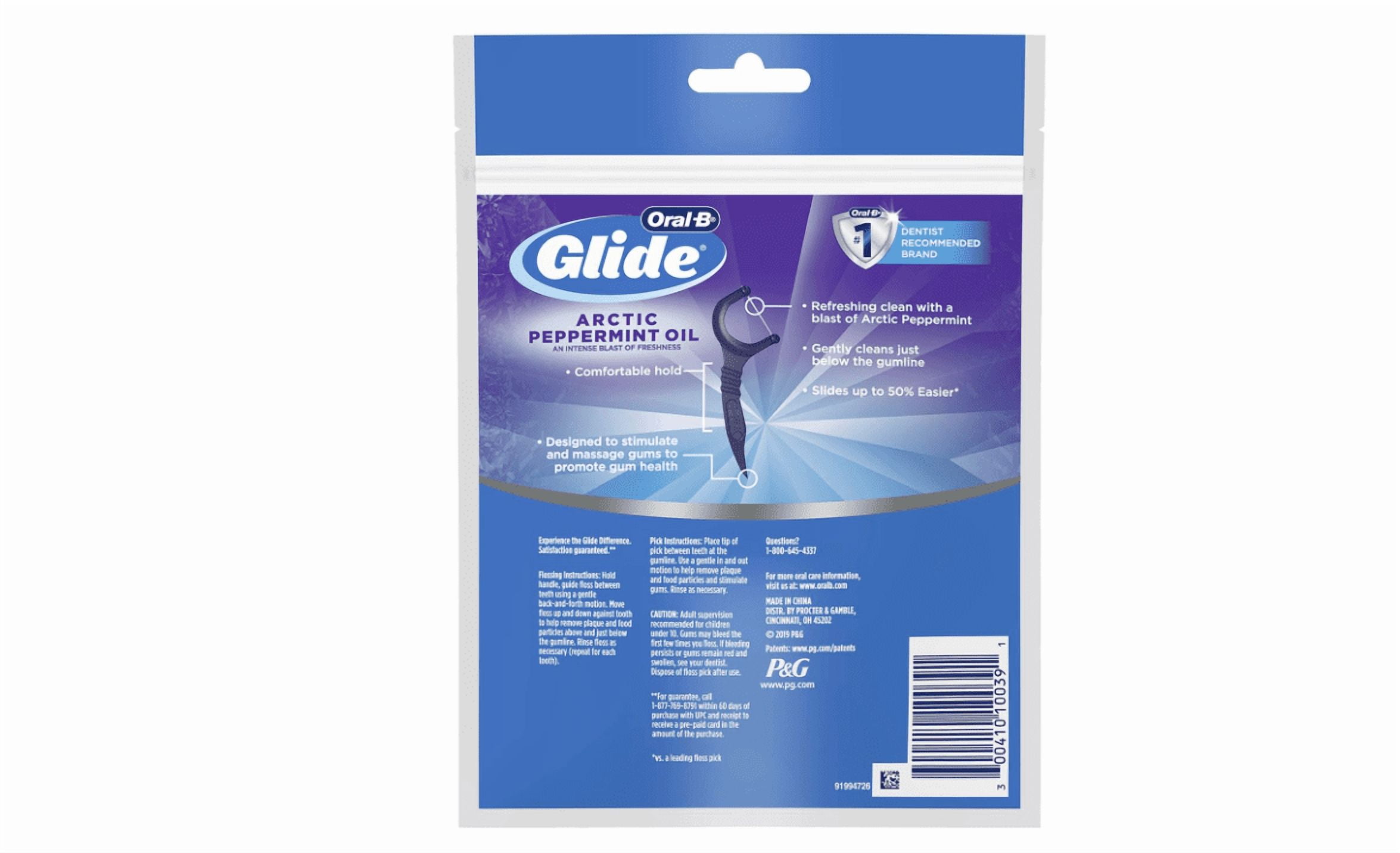 Oral-B Glide 3D White Floss Picks Arctic Peppermint Oil, 75CT Pack of 6