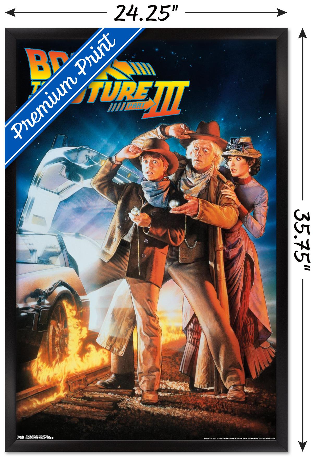 Back to the Future Part III - One Sheet Wall Poster, 22.375" x 34" Framed