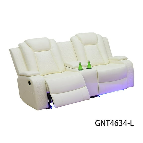 FUOROLA Max Power Recliner Living Room Loveseat with LED White