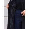 thumbnail image 6 of DARING DIVA Women's Stand Collar Mid-Length Overcoat with Pockets XS Black, 6 of 6